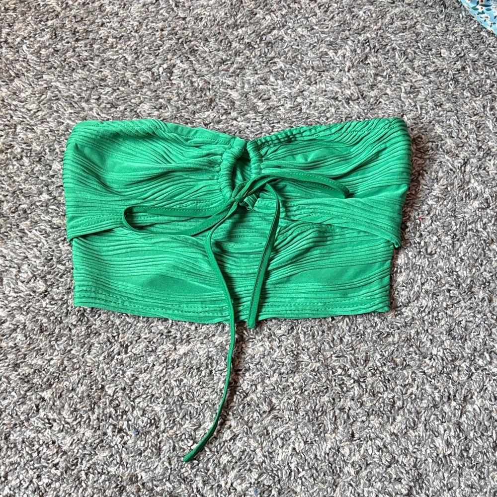 SHEIN Green Ruched Crop Top